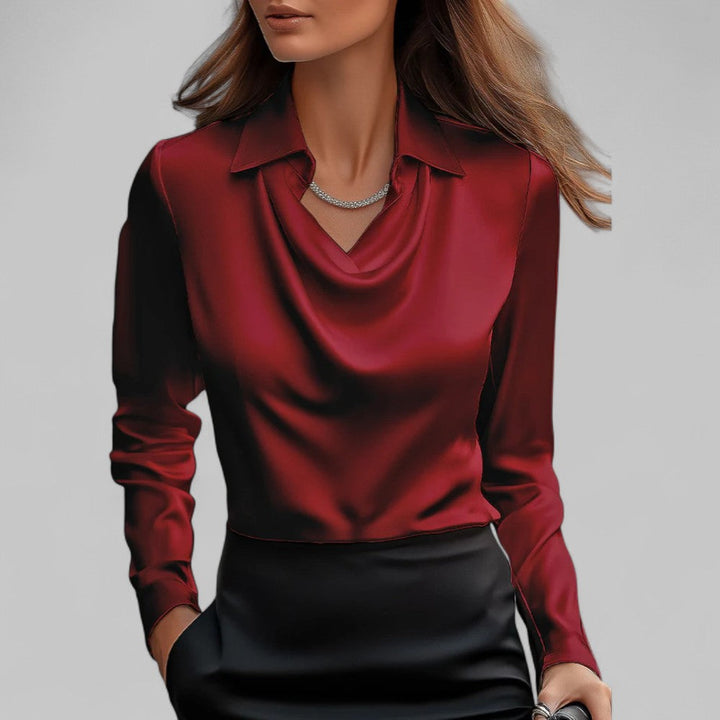 Top Élégant Col Bénitier – Rouge
