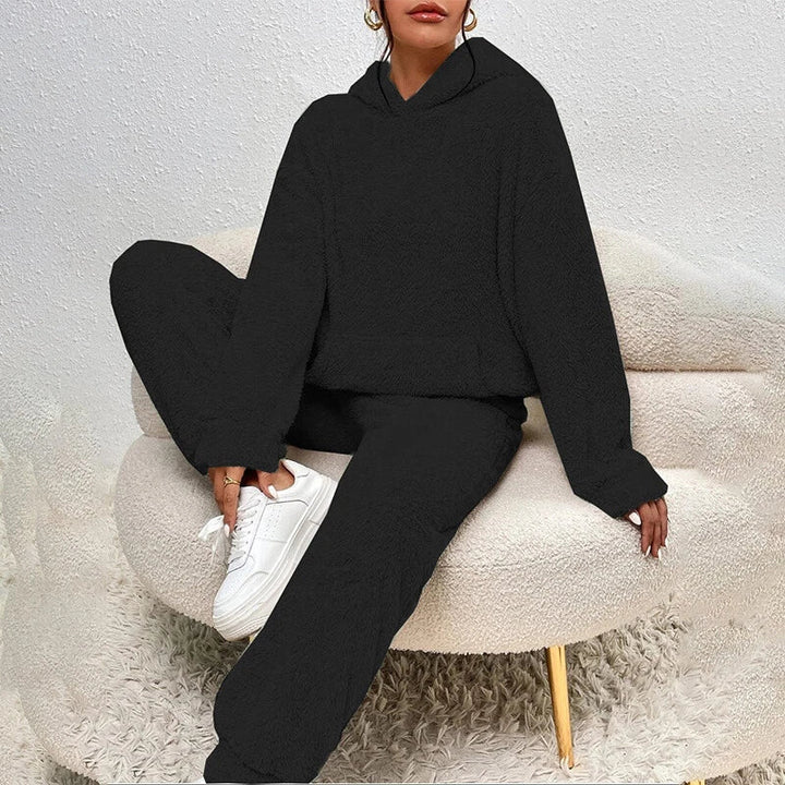 Ensemble Pyjama Peluche Femmes Capuche