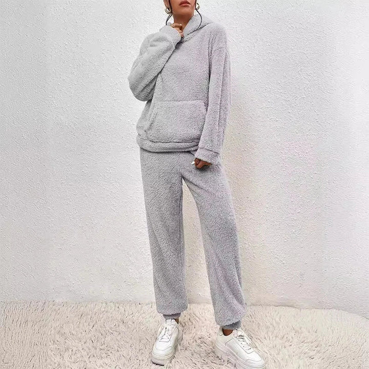 Ensemble Pyjama Peluche Femmes Capuche