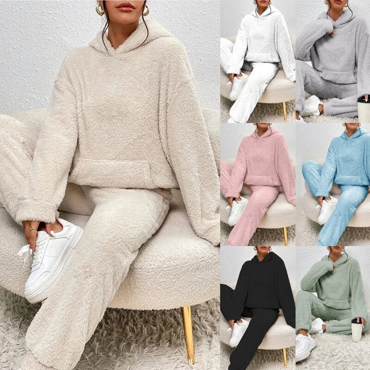 Ensemble Pyjama Peluche Femmes Capuche