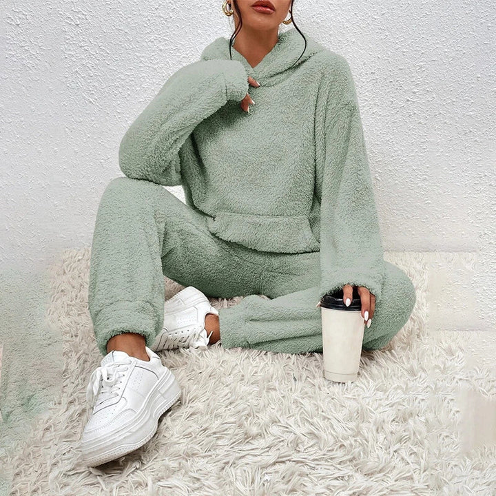Ensemble Pyjama Peluche Femmes Capuche