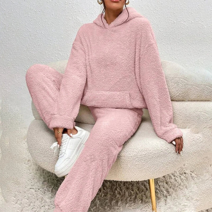 Ensemble Pyjama Peluche Femmes Capuche