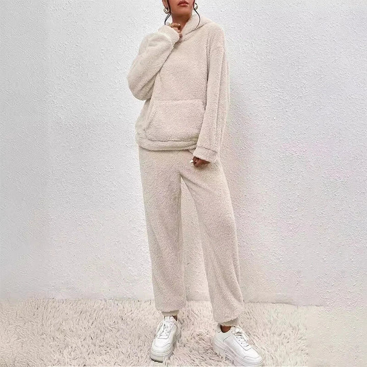 Ensemble Pyjama Peluche Femmes Capuche