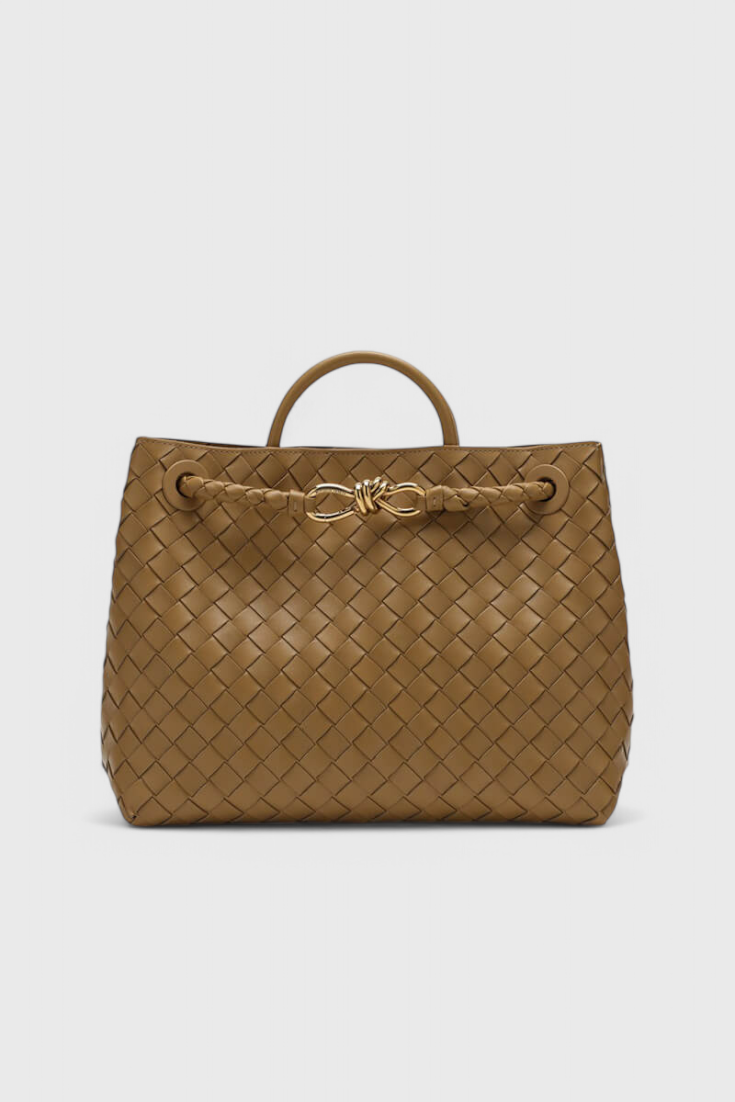 Sac à Main Tressé Structuré – Marron