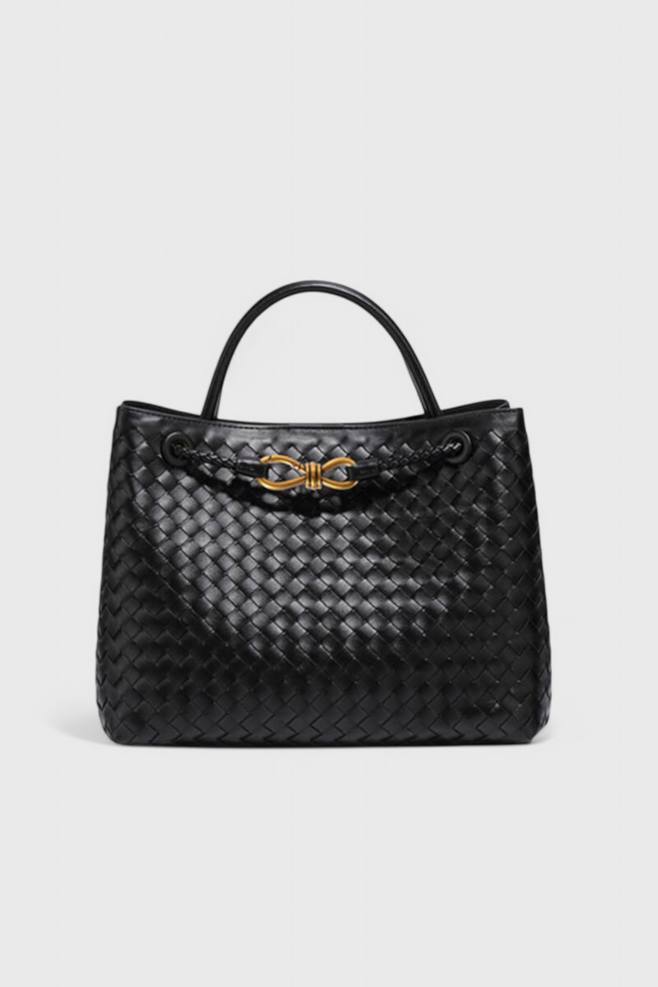 Sac à Main Tressé Structuré – Noir