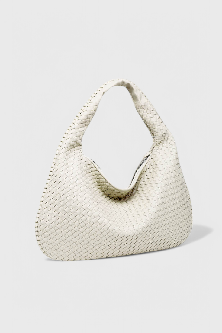 Sac Besace Tressé Chic – Blanc