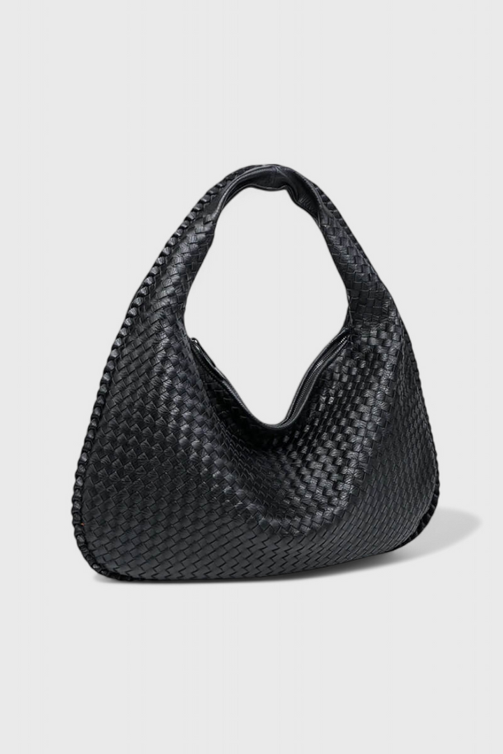 Sac Besace Tressé Chic – Noir