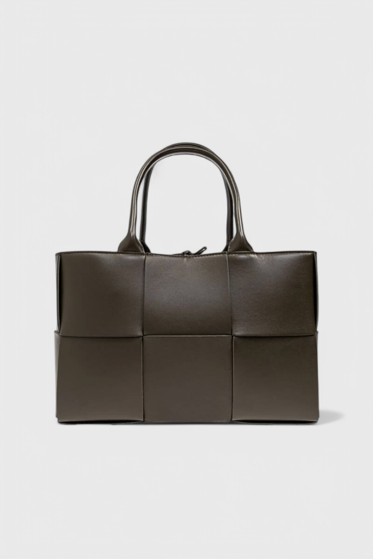 Sac Cabas Tressé Élégant – Café