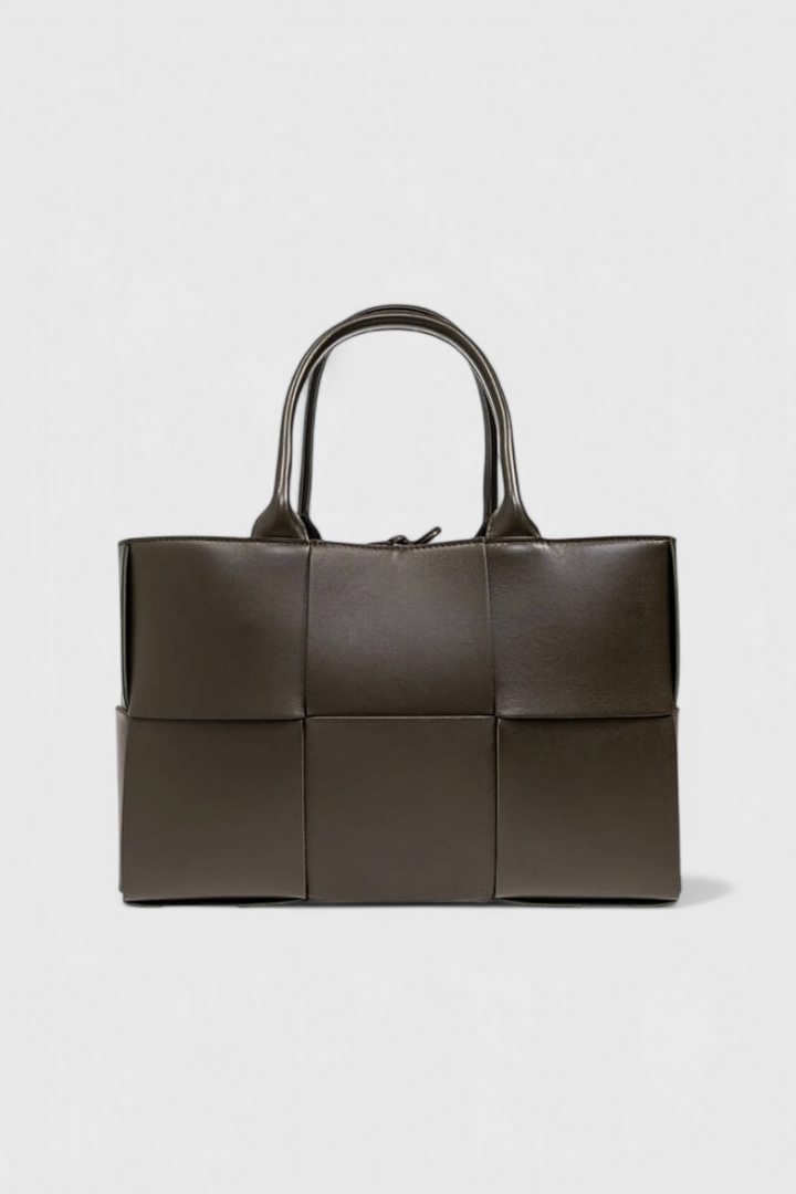 Sac Cabas Tressé Élégant – Café
