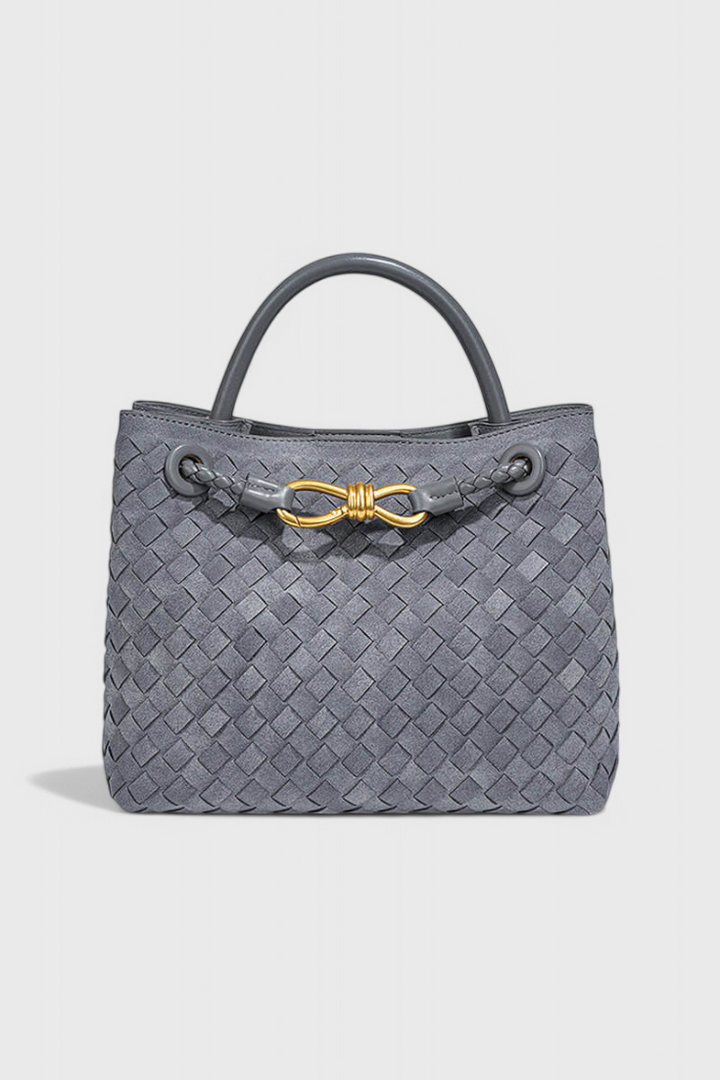 Sac Porté Épaule Tressé Chic – Gris