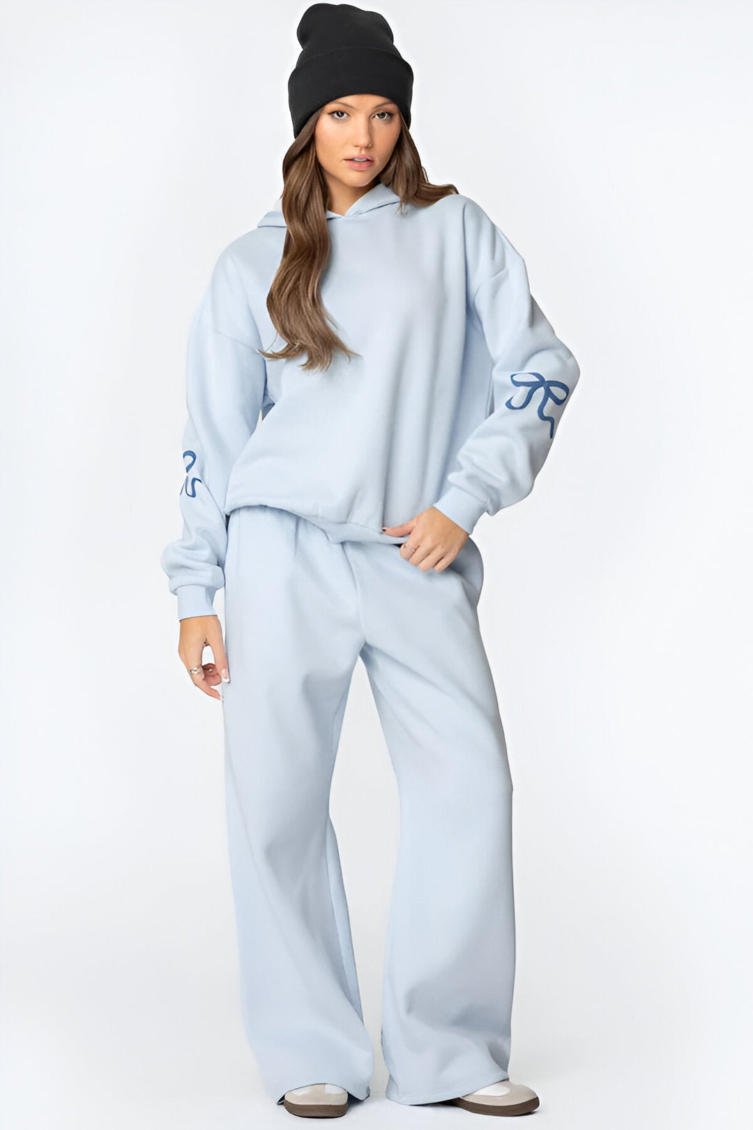 Ensemble Pantalon Large à Capuche – Bleu
