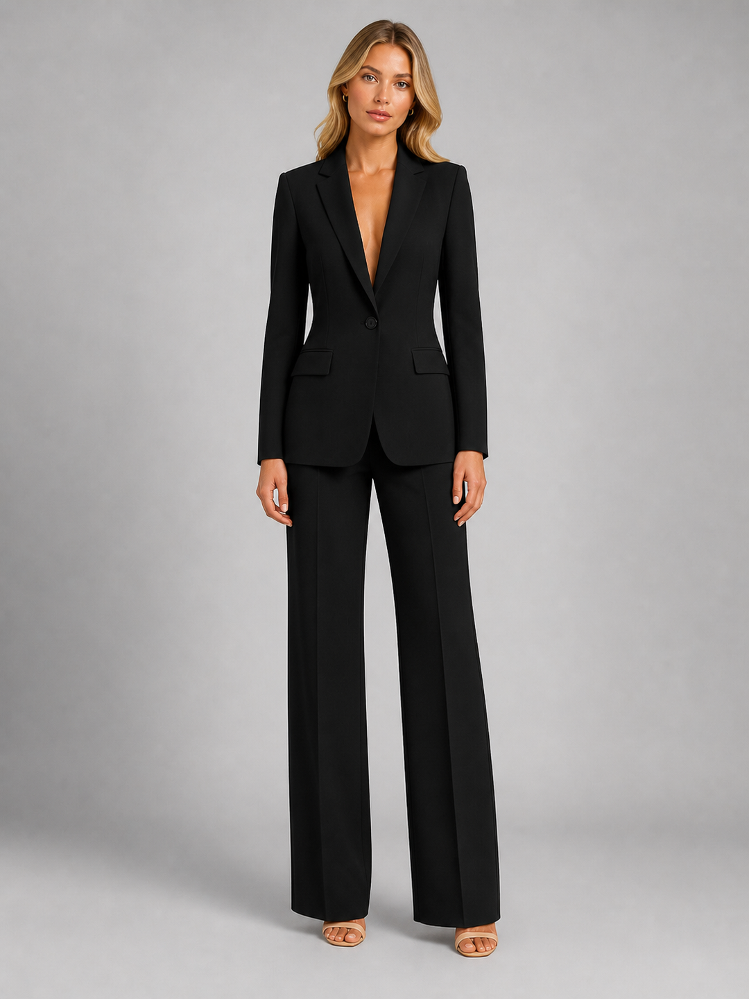 Ensemble Tailleur Pantalon Fluide – Noir