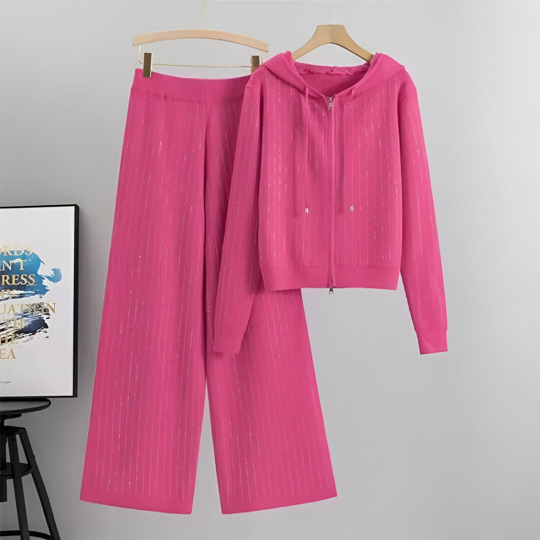Ensemble Veste Zippée et Pantalon – Rose