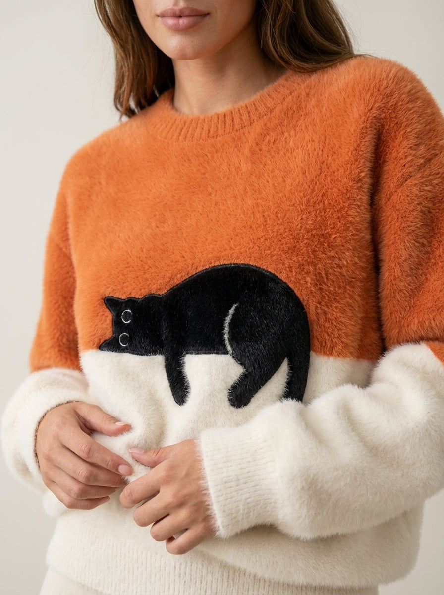 Sweat Doux à Motif Chat