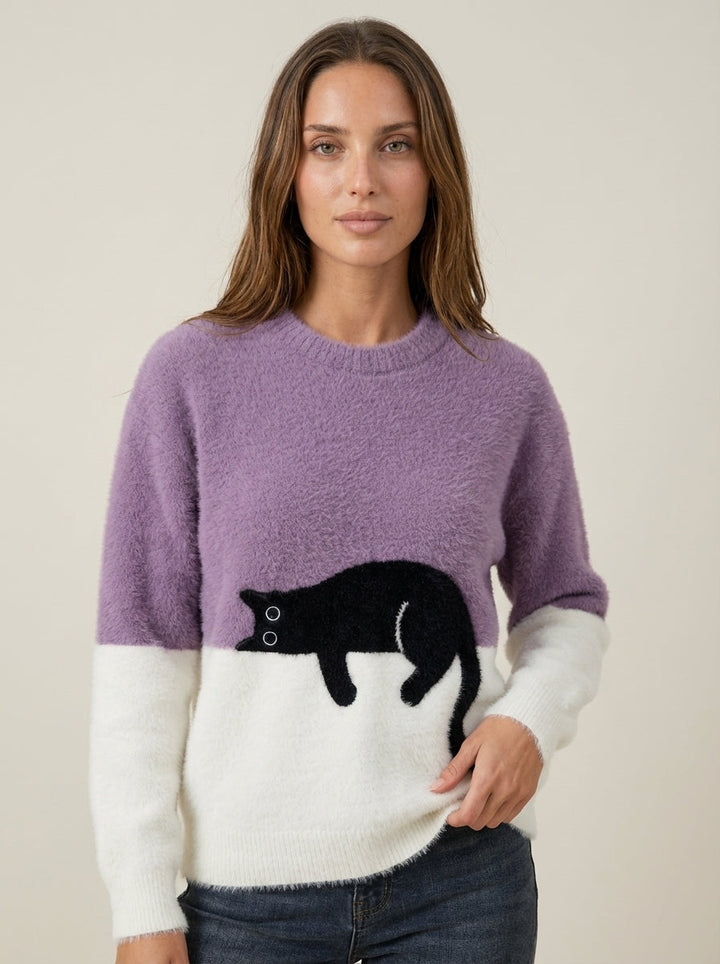 Sweat Doux à Motif Chat – Violeta