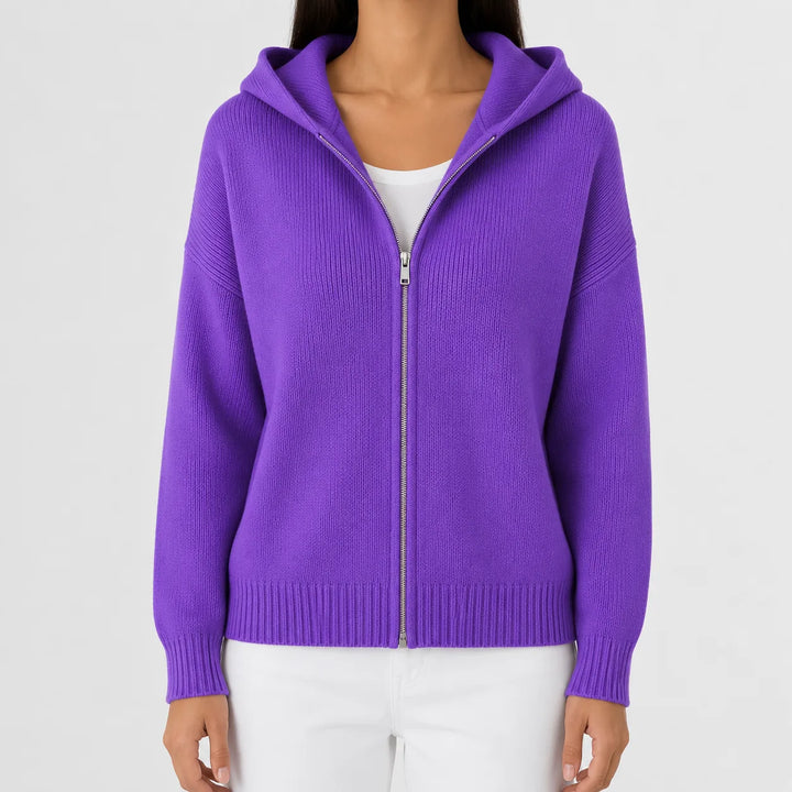 Sweat Essentiel Zippé à Capuche – Violet