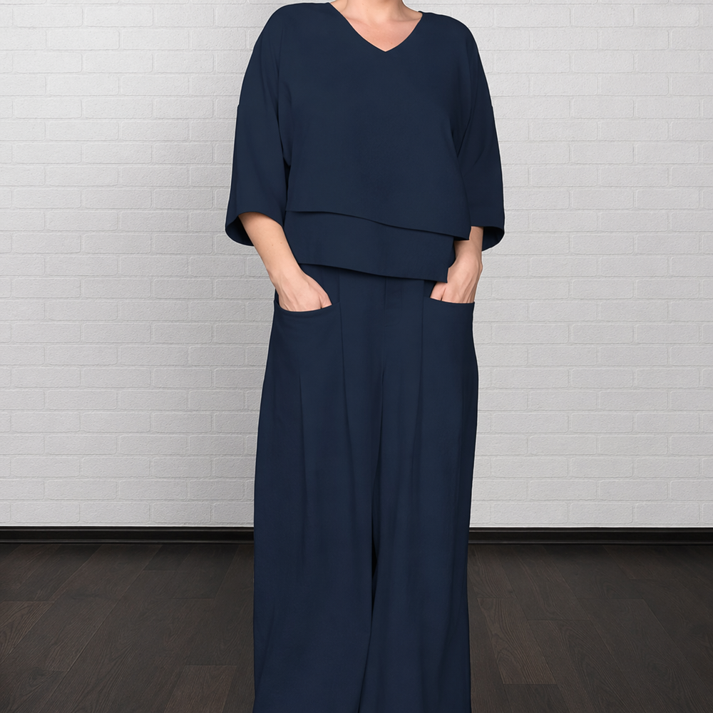 Ensemble Deux Pièces Minimaliste – Bleu