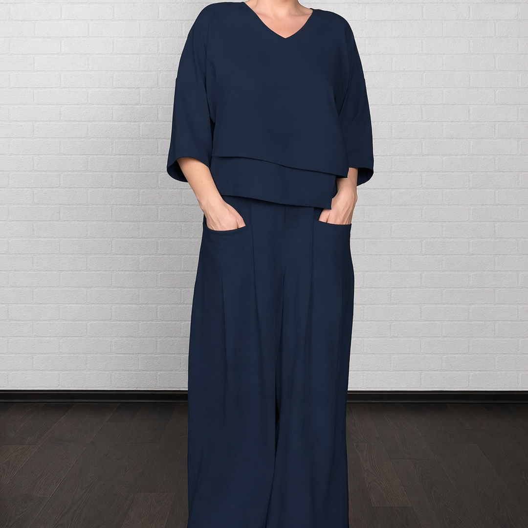 Ensemble Deux Pièces Minimaliste – Bleu