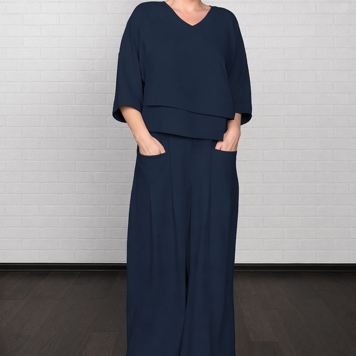 Ensemble Deux Pièces Minimaliste – Bleu