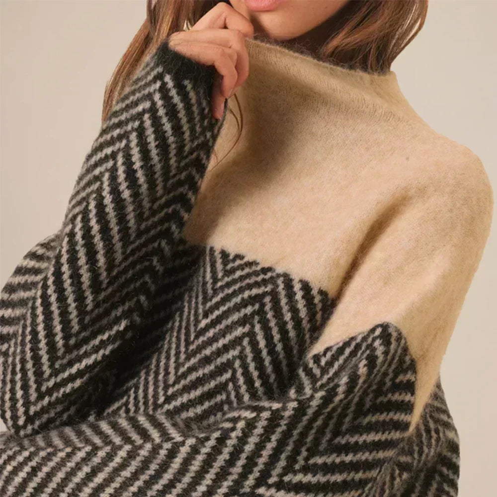 Pull douillet à motif chevron