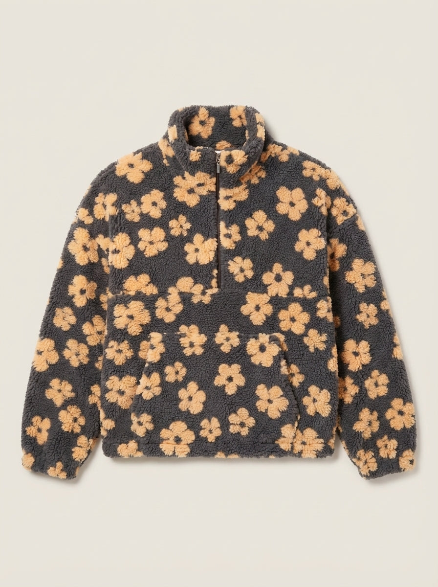 Sweat Fleuri à Col Camionneur