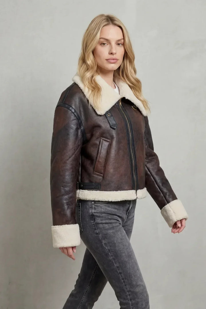 Veste Bombardier à Col Doux