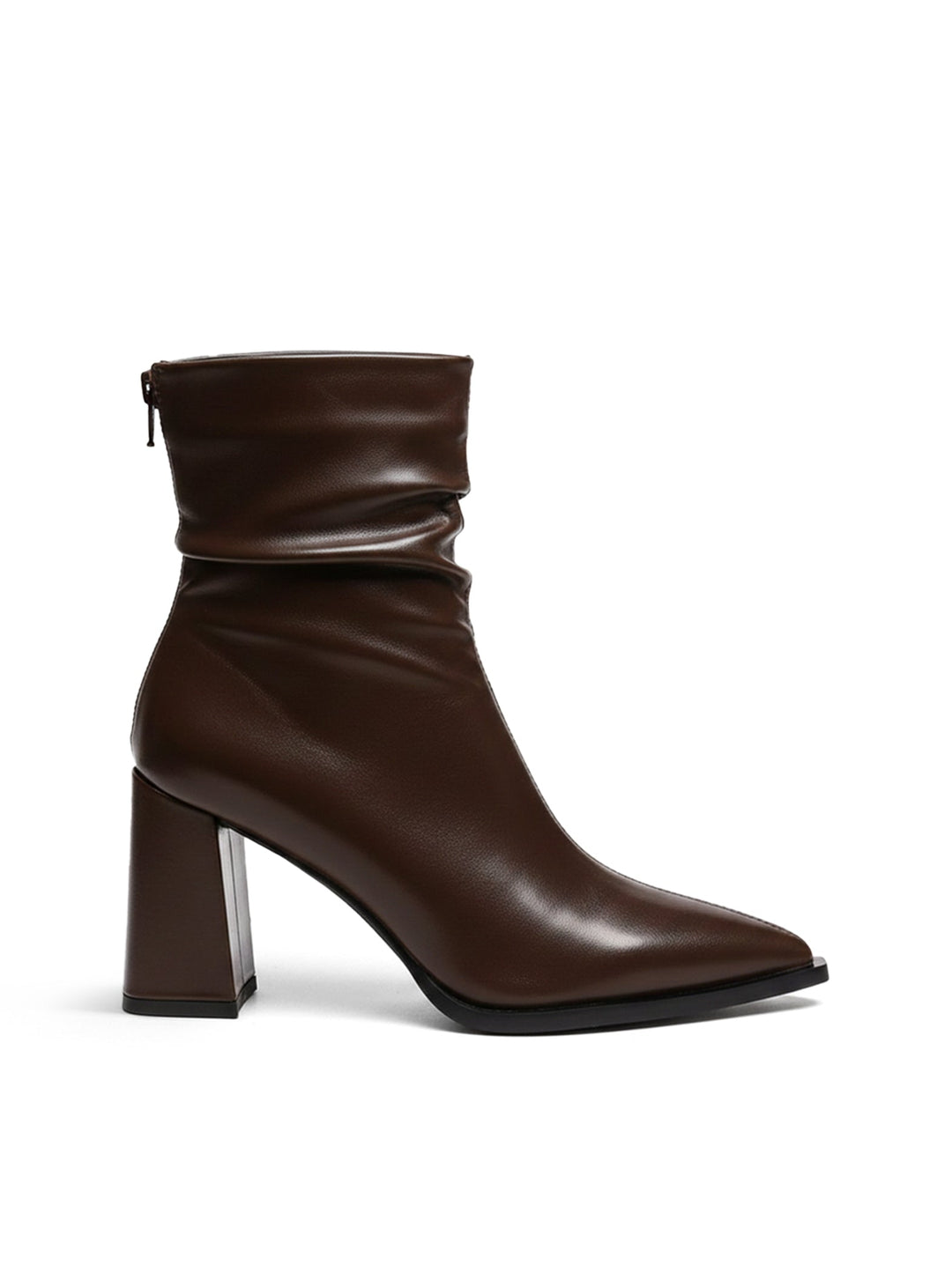 Bottines Plissées à Talon Bloc