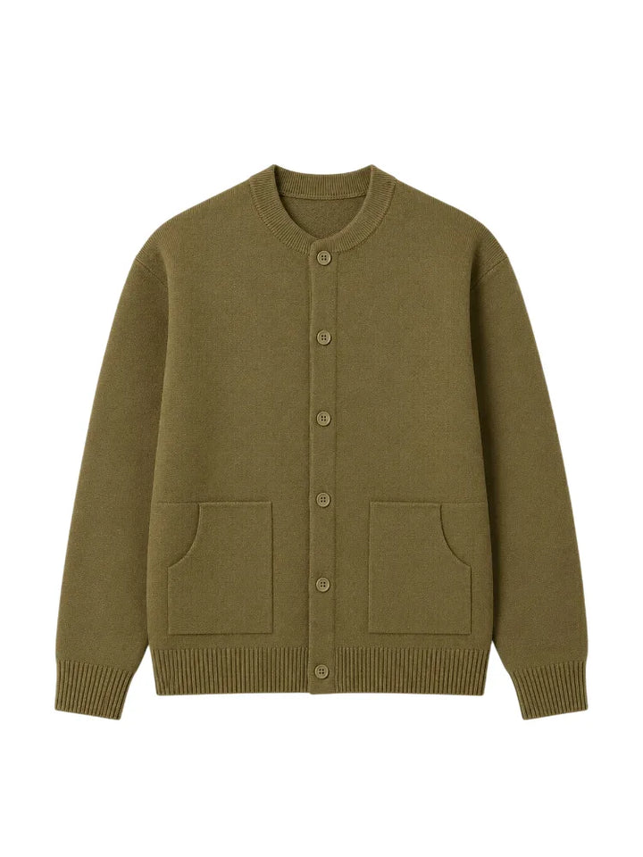 Cardigan Homme Essentiel à Poches – Vert