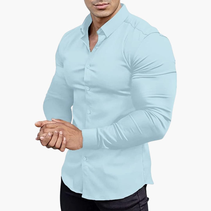 Chemise Homme Coupe Cintrée – Bleu Clair