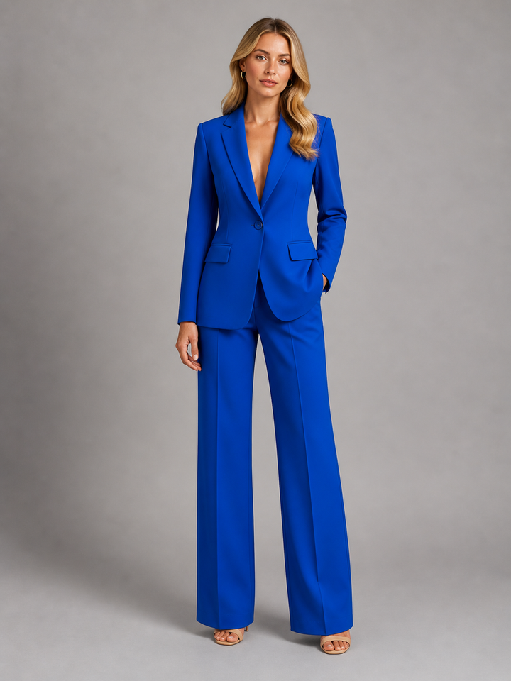 Ensemble Tailleur Pantalon Fluide – Bleu