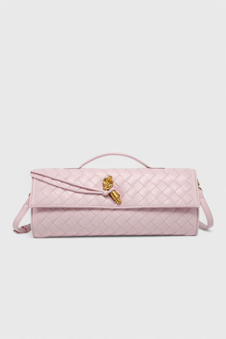 Sac Allongé à Fermoir Nœud – Rose