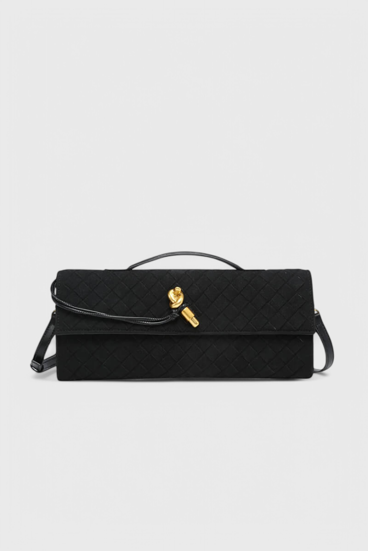 Sac Élégant à Fermoir Nœud – Noir