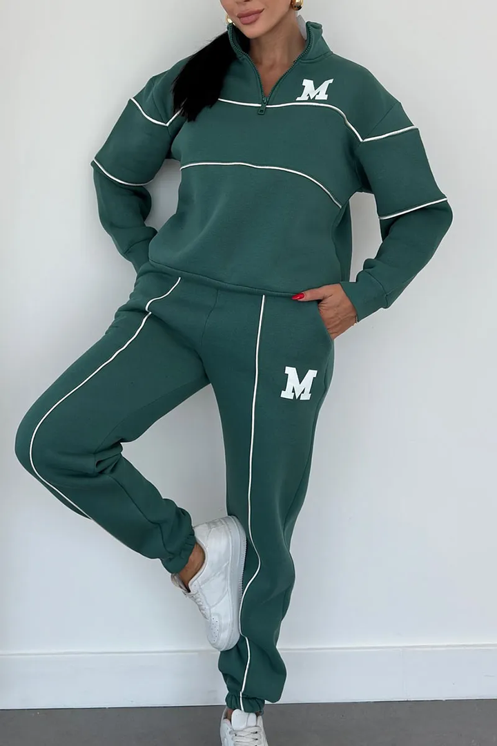 Ensemble Sportif Col Zippé – Vert