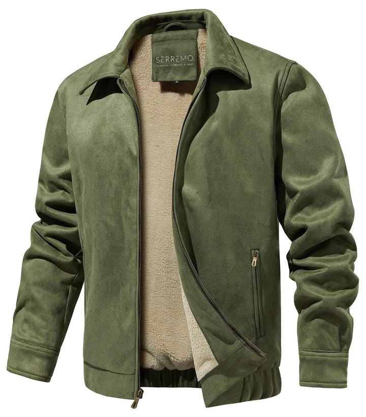 Veste Doublée Style Aviateur – Vert Olive