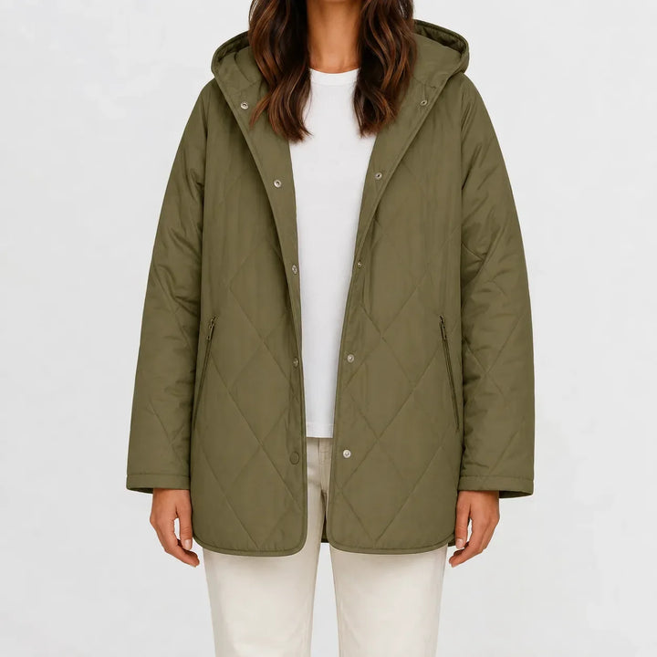Veste Douillette à Capuche – Vert Olive