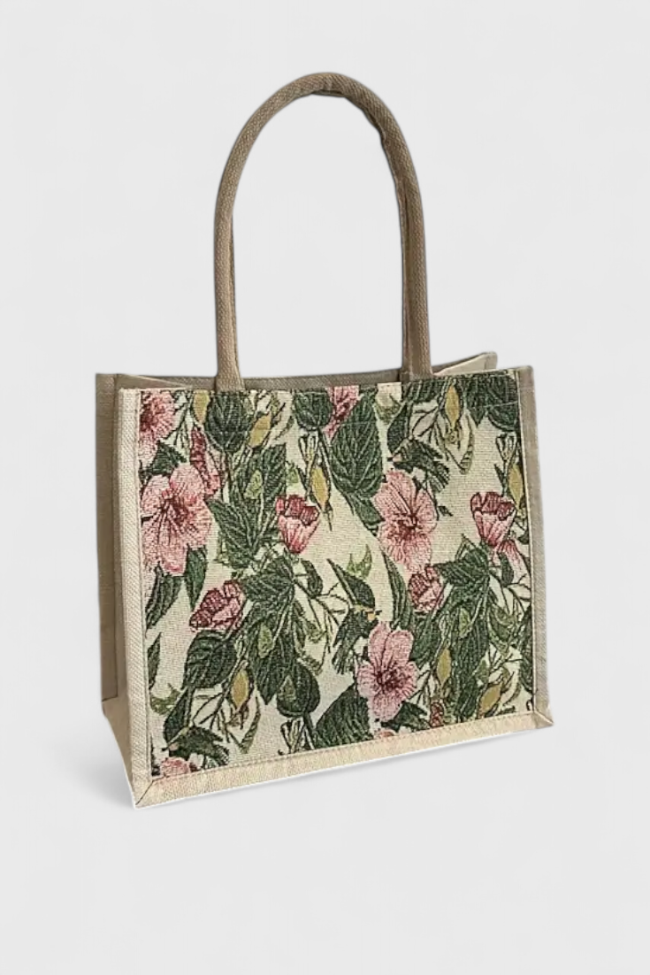 Sac Cabas à Imprimé Floral – Vert