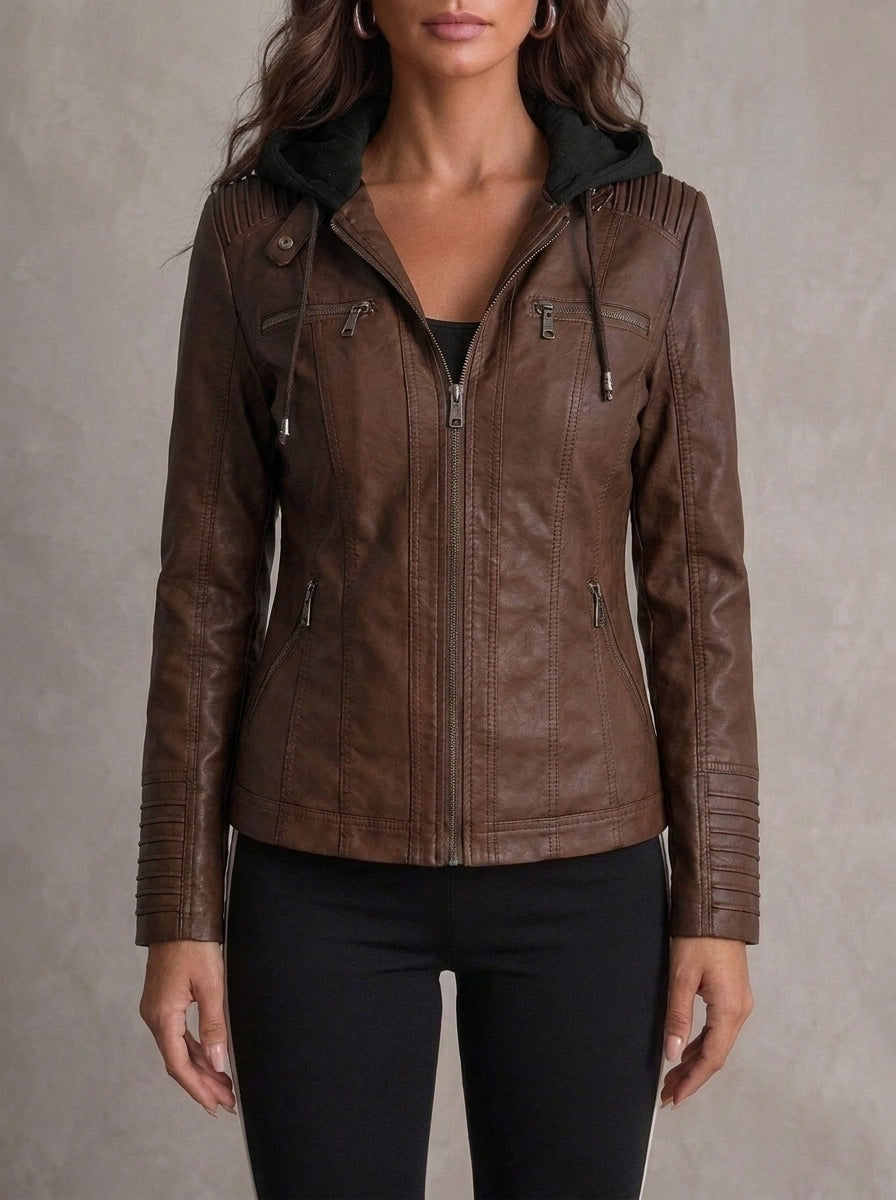 Veste Ajustée Style Urbain – Marron Oscuro