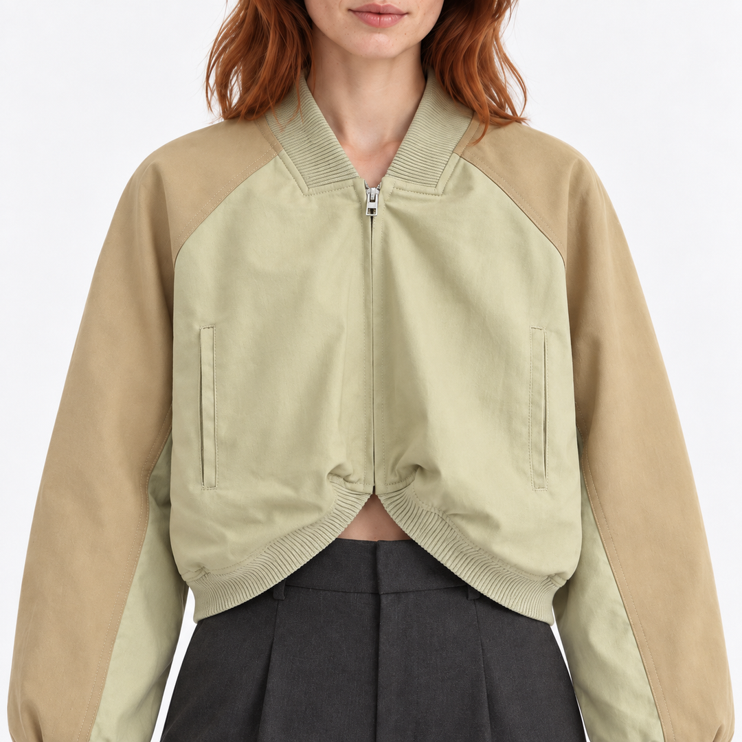Veste Bomber Courte Bicolore
