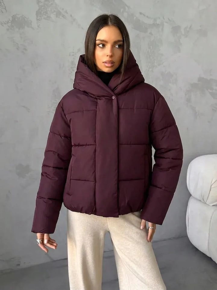 Veste Bouffante à Capuche Ample – Bordeaux