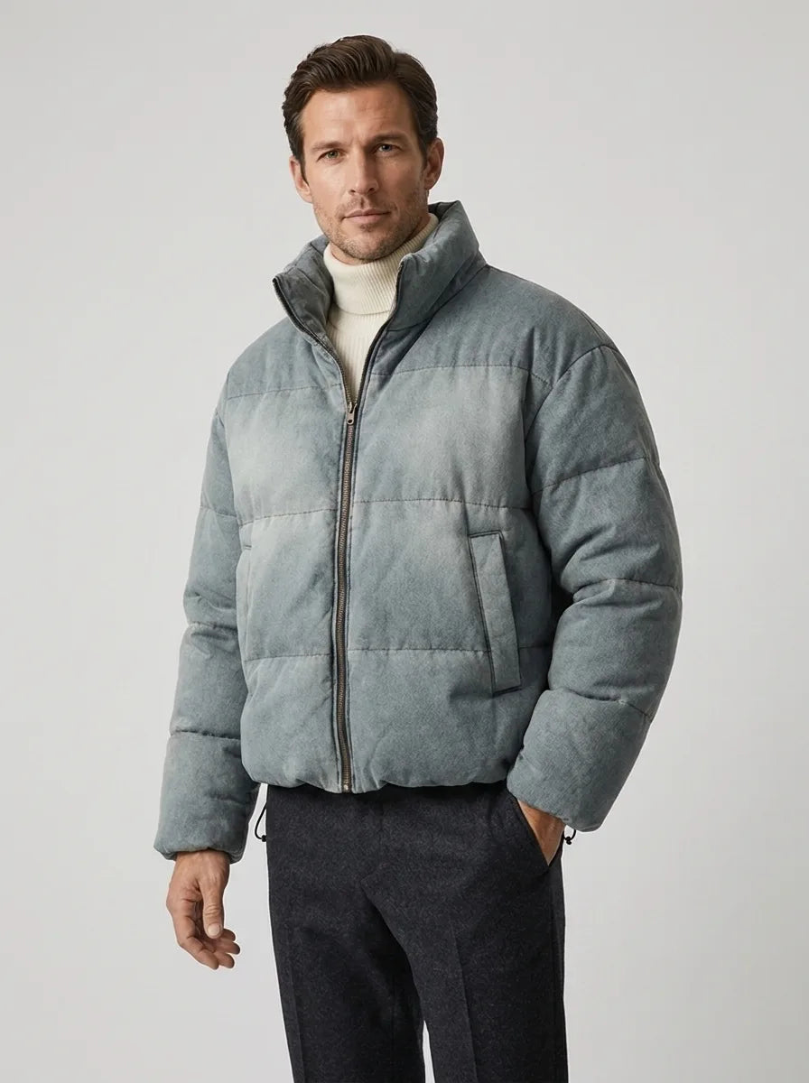 Veste Bouffante à Col Montant