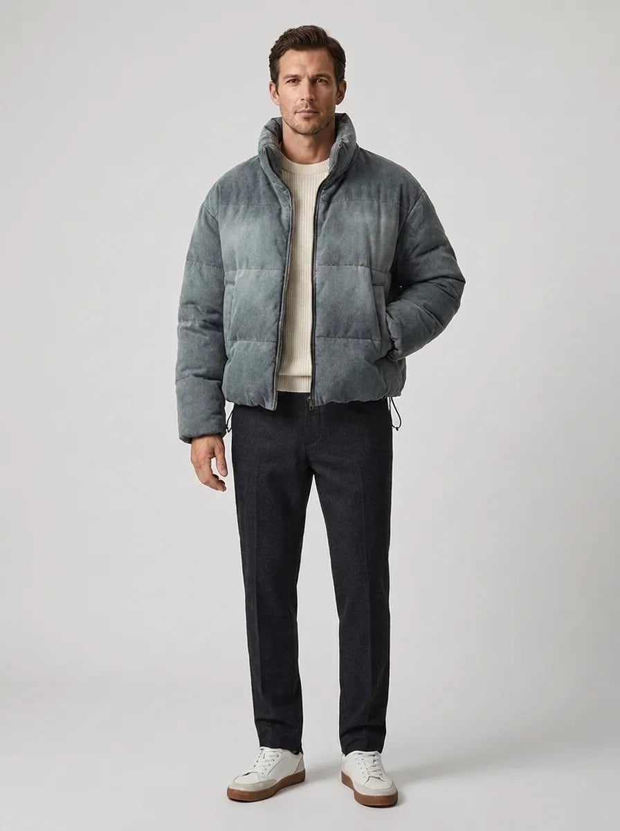Veste Bouffante à Col Montant