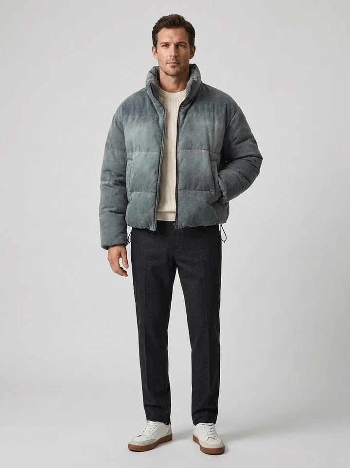 Veste Bouffante à Col Montant