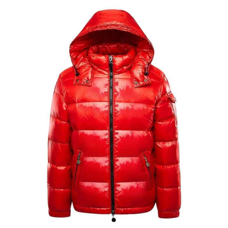 Veste Bouffante Effet Brillant – Rouge