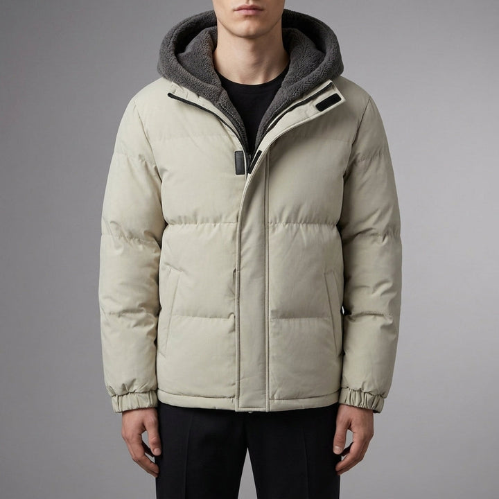 Veste Chaude à Capuche Doublée – Gris