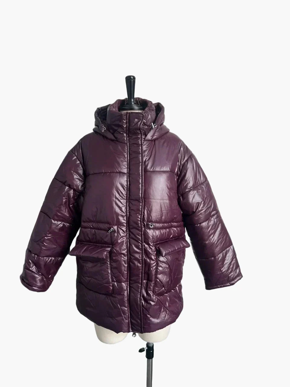 Veste Chaude à Silhouette Cintrée – Rouge