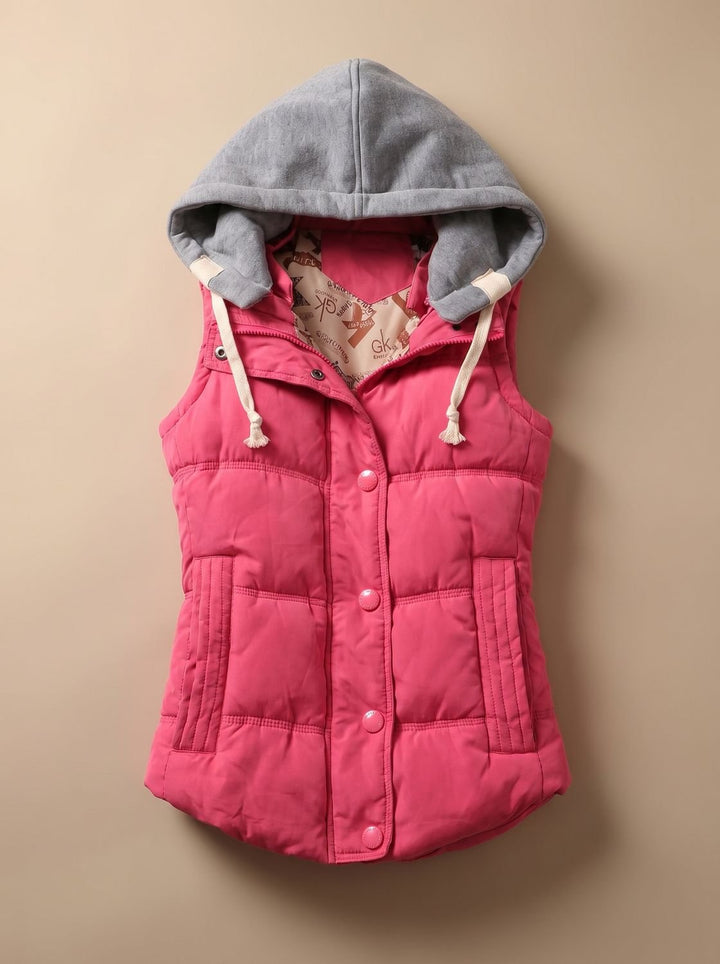 Veste Cintrée à Capuche Amovible – Fuchsia