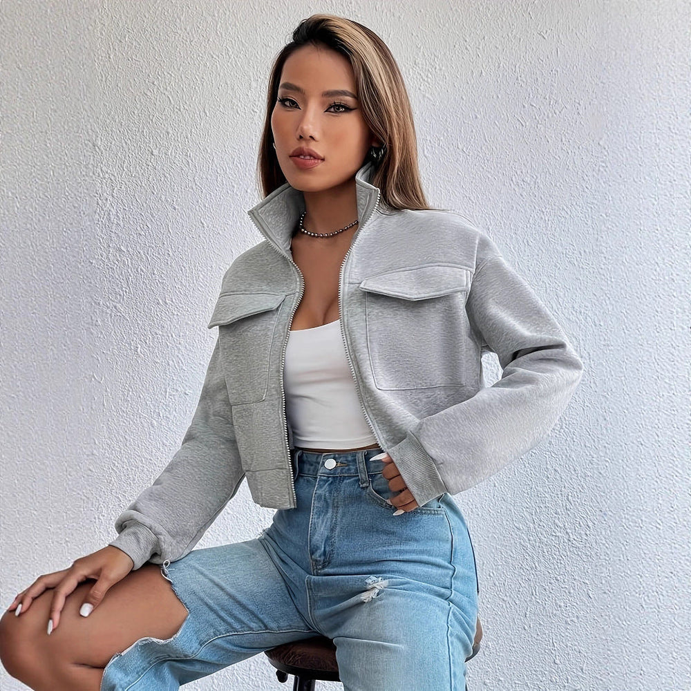 Veste Courte Zippée Style Urbain