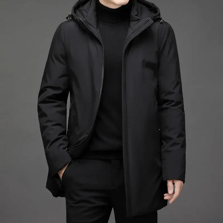 Veste d'Hiver Essentielle à Capuche – Noir