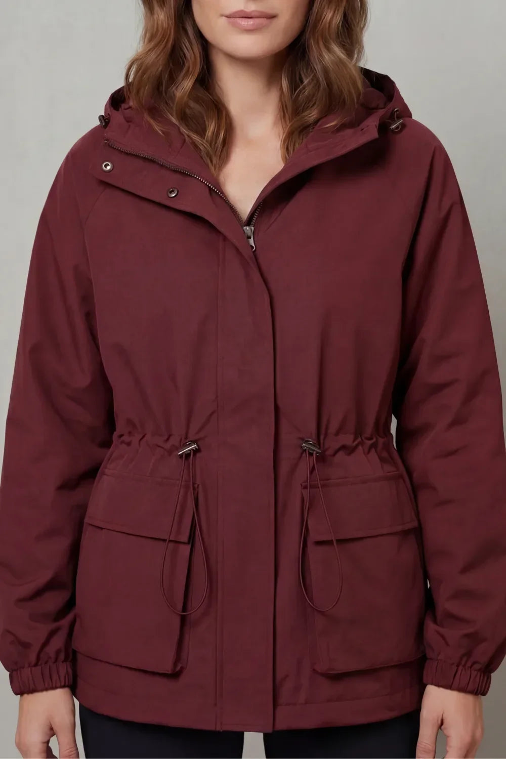 Veste de Mi-saison Ajustable – Rouge Vin
