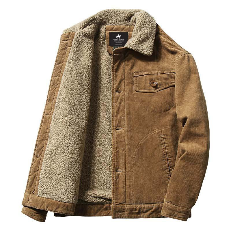 Veste Doublée à Col Contrasté – Marron